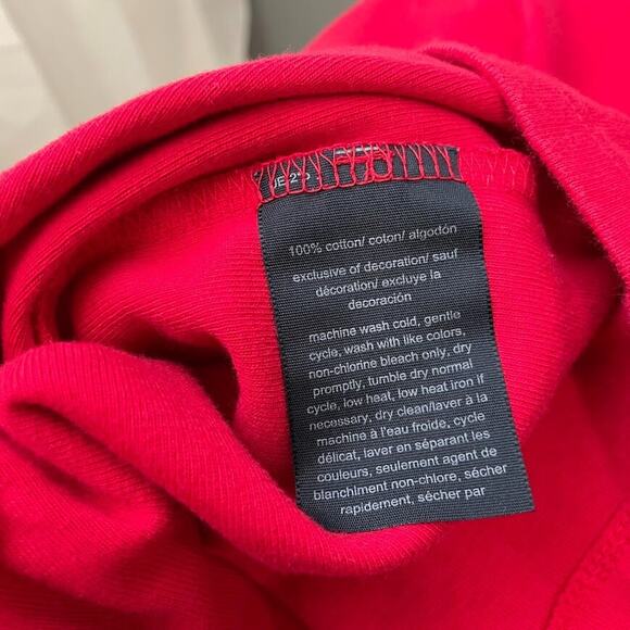 Tommy Hilfiger Size Large Red White Blue Turtleneck Knit Shirt Preppy Colorblock - Picture 6 of 9